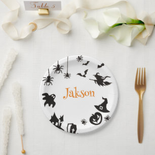 Benutzerdefinierte Niedliche Halloween Name Paper- Pappteller