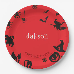 Benutzerdefinierte Niedliche Halloween Name Paper- Pappteller