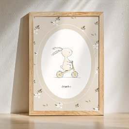 Benutzerdefinierte niedliche Hasen-Kinderzimmer-De Poster