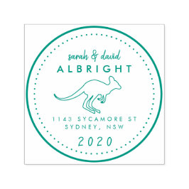 Benutzerdefinierte Niedliche Kangaroo-Linie Zeichn Permastempel