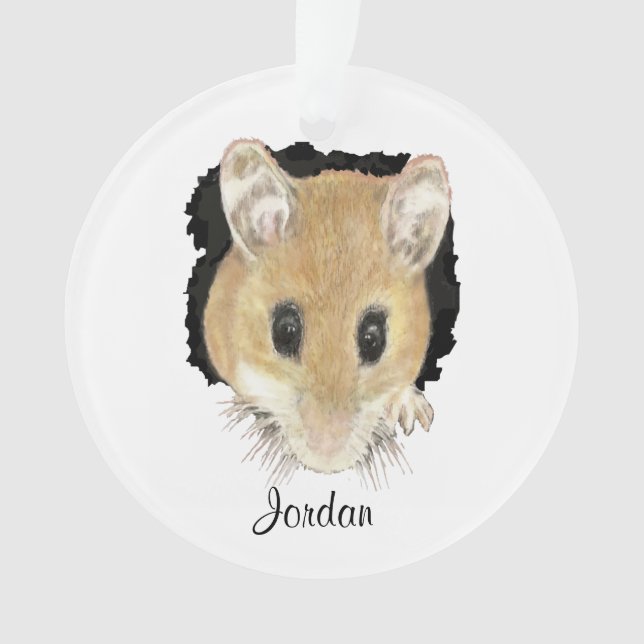 Benutzerdefinierte Niedliche Maus Peeking Out Wass Ornament (Vorderseite)