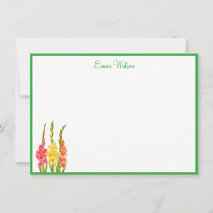 Benutzerdefinierte Note Card-Gladiolus Mitteilungskarte