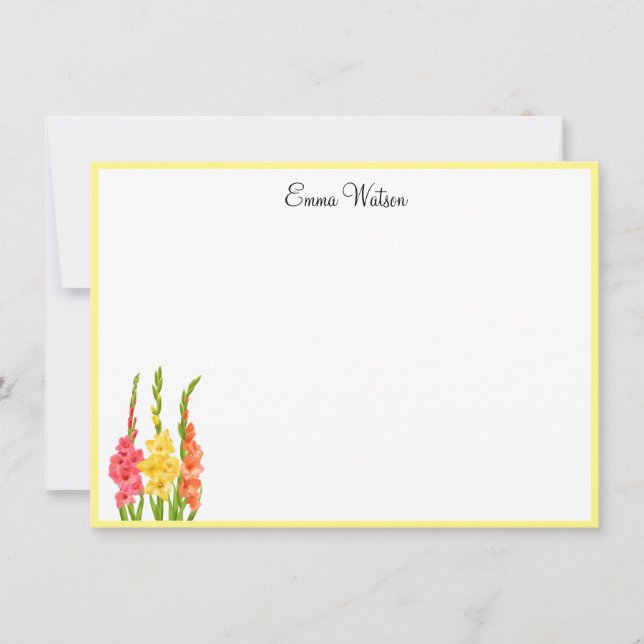 Benutzerdefinierte Note Card-Gladiolus Mitteilungskarte (Vorderseite)