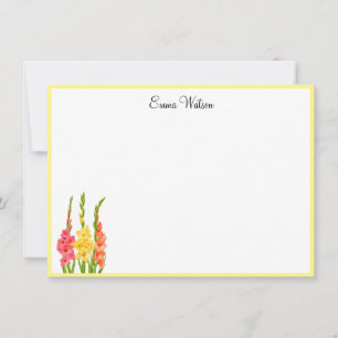 Benutzerdefinierte Note Card-Gladiolus Mitteilungskarte