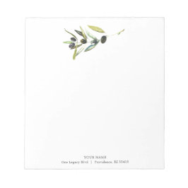 Benutzerdefinierte Notepad-Wasserfarben-Olivenzwei Notizblock