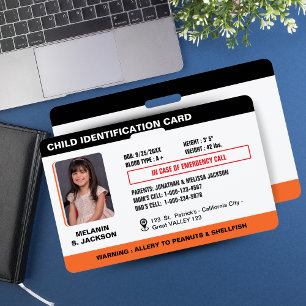 Benutzerdefinierte Notfall-Foto-ID-Karte für Kinde Ausweis