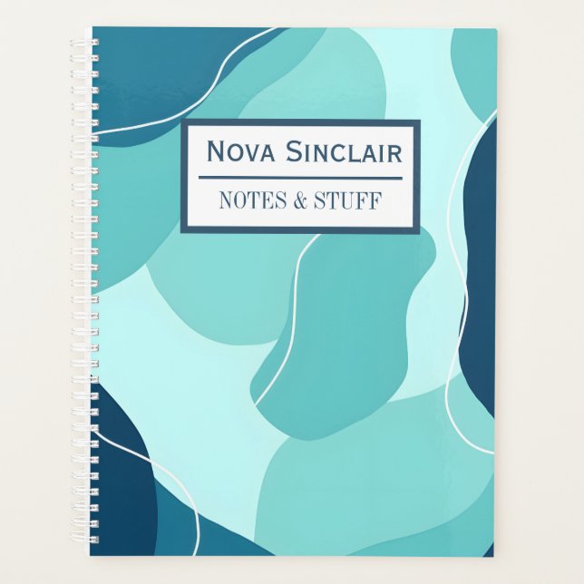 Benutzerdefinierte Nova Sinclair Abstract Teal Org Planer (Vorderseite)