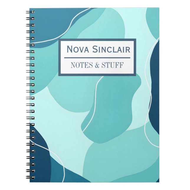 Benutzerdefinierte Nova Sinclair Abstrakte Teal Or Notizblock (Vorderseite)