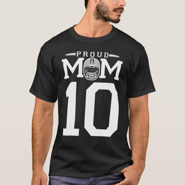 Benutzerdefinierte Nummer 10 Fußball Mama Personal T-Shirt (Vorderseite)