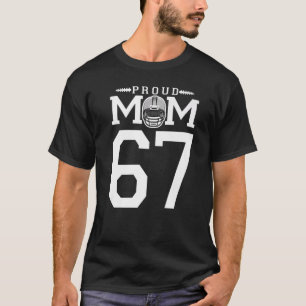 Benutzerdefinierte Nummer 67 Proud Football Mama P T-Shirt