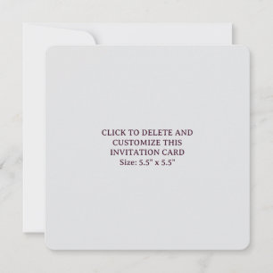 Benutzerdefinierte Off White 5,5" x 5,5" runde Ein Einladung