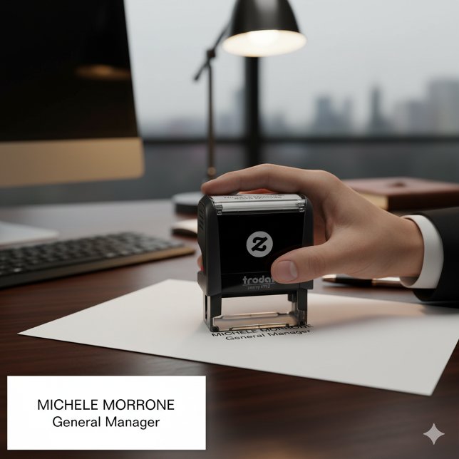 Benutzerdefinierte Office-Briefmarke mit Name und  Permastempel (Custom Office Stamp Featuring Name and Job Title)