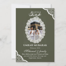 Benutzerdefinierte Oliven-Grüne Umrah Mubarak Foto