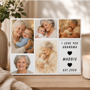 Benutzerdefinierte Oma-Foto-Collage Tag der Groß Fotoplatte
