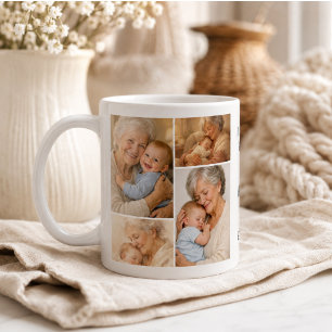 Benutzerdefinierte Oma-Foto-Collage Tag der Groß Kaffeetasse