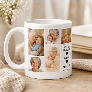 Benutzerdefinierte Oma-Fotocollage Tag der Große Kaffeetasse