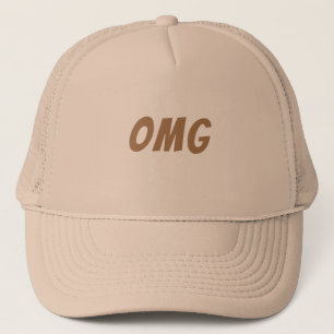 Benutzerdefinierte OMG Text Khaki-Farbe Trucker-Hü Truckerkappe