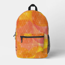 Benutzerdefinierte Orange farbenfrohe geometrische Bedruckter Rucksack