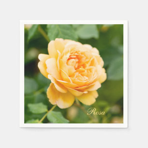 Benutzerdefinierte Orange Gelbe Rose Serviette