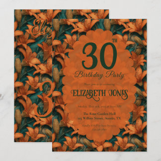 Benutzerdefinierte Orange Lilien Themen Erwachsene Einladung