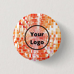 Benutzerdefinierte orangefarbene Blöcke mit Logo Button