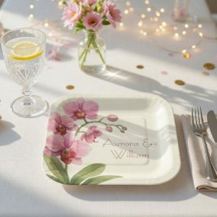 Benutzerdefinierte Orchideen-Blumensträuße Pappteller