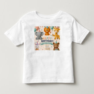 Benutzerdefinierte Origami-Tier-Party-Illustration Kleinkind T-shirt