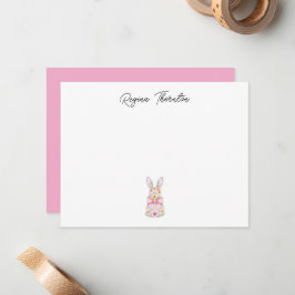 Benutzerdefinierte Osterhase-Blumen-Notizkarte Mitteilungskarte