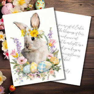 Benutzerdefinierte Osterkarte mit Blumen und Oster Feiertagskarte