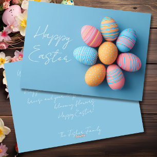 Benutzerdefinierte Osterkarte mit Ostereiern Feiertagskarte