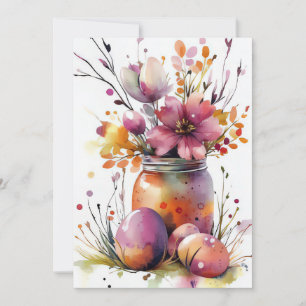 Benutzerdefinierte Osterkarte mit Ostereiern und B Feiertagskarte