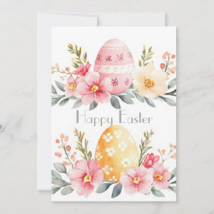 Benutzerdefinierte Osterkarte mit Ostereiern und B Feiertagskarte