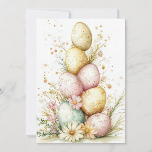 Benutzerdefinierte Osterkarte mit Ostereiern und B Feiertagskarte