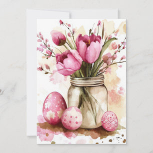 Benutzerdefinierte Osterkarte mit Ostereiern und B Feiertagskarte