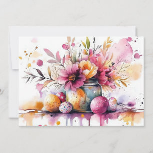 Benutzerdefinierte Osterkarte mit Ostereiern und B Feiertagskarte