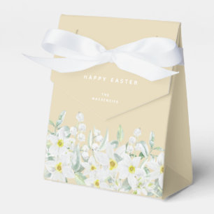 Benutzerdefinierte Ostermeldung Weiße Flora-Grenze Geschenkschachtel