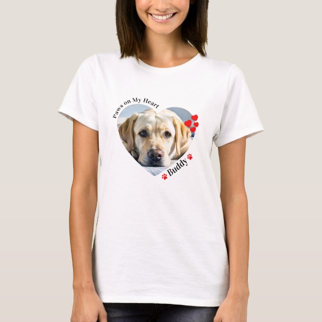 Benutzerdefinierte Paare auf meinem Herzen Hund Lo T-Shirt (Vorderseite)