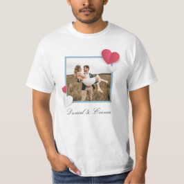 Benutzerdefinierte Paare Foto Name Text Personalis T-Shirt