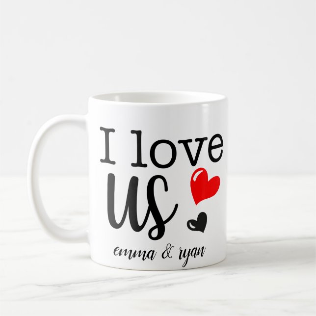 Benutzerdefinierte Paare I Liebe uns Tasse (Links)