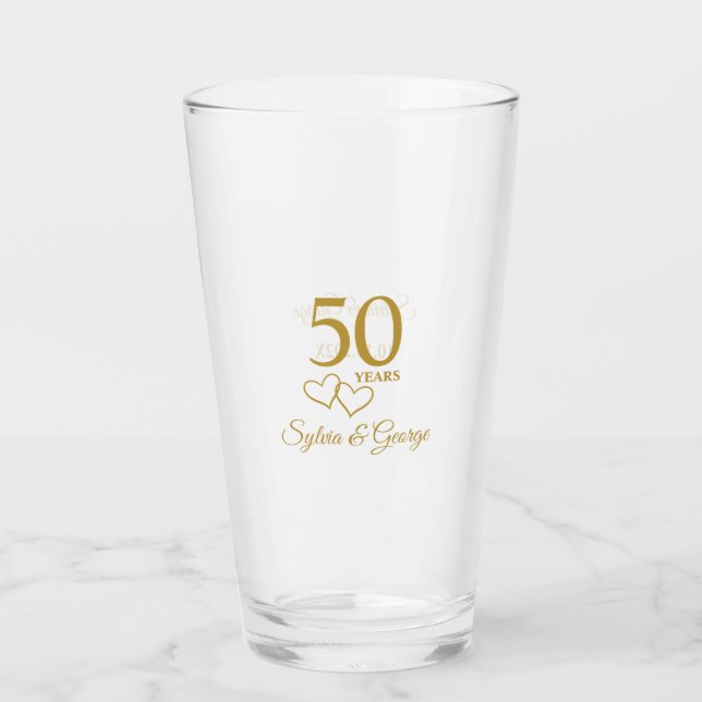 Benutzerdefinierte Paare Name Keepake 50. Jahresta Glas (Rückseite)