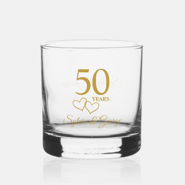 Benutzerdefinierte Paare Name Keepake 50. Jahresta Whiskyglas (Vorderseite)
