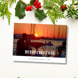 Benutzerdefinierte Paarfoto elegante Weihnachtskar Feiertagskarte