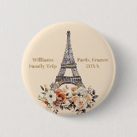 Benutzerdefinierte Paris-Reise Eiffelturm Floral