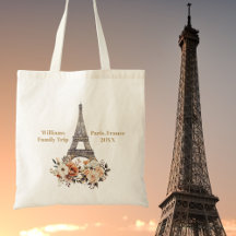 Benutzerdefinierte Paris-Reise Eiffelturm Floral