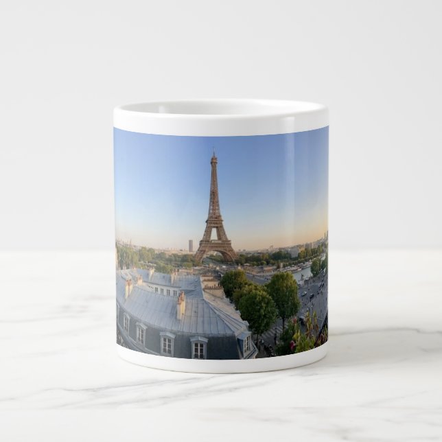 Benutzerdefinierte Pariser Panorama-Skyline-Ansich Jumbo-Tasse (Vorderseite)
