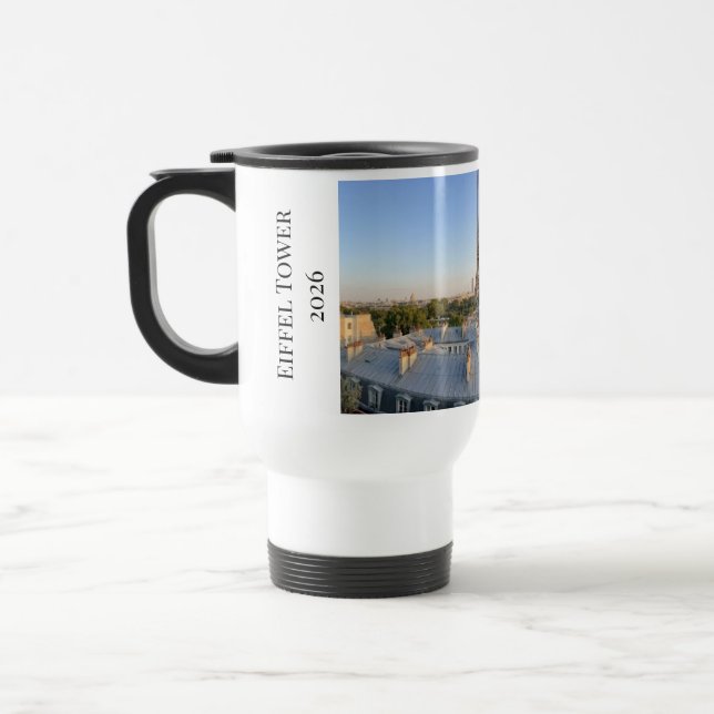 Benutzerdefinierte Pariser Panorama-Skyline-Reiset Reisebecher (Links)