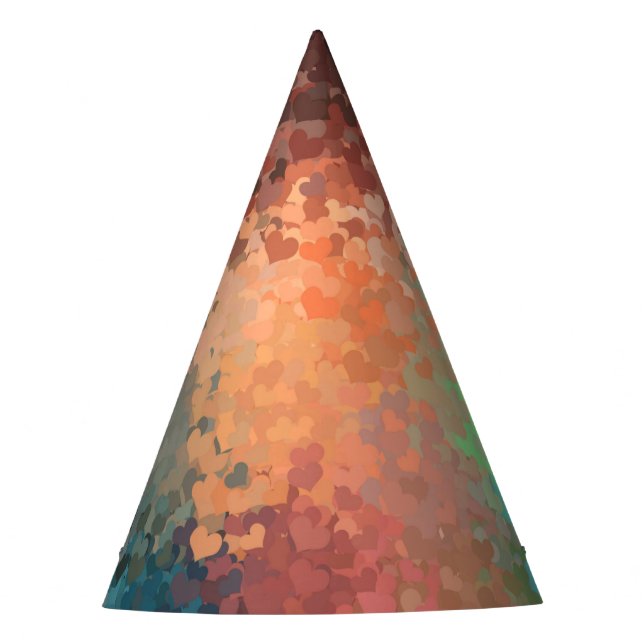 Benutzerdefinierte Party-Farbige Herzgeräusche Tre Partyhütchen (Vorderseite)