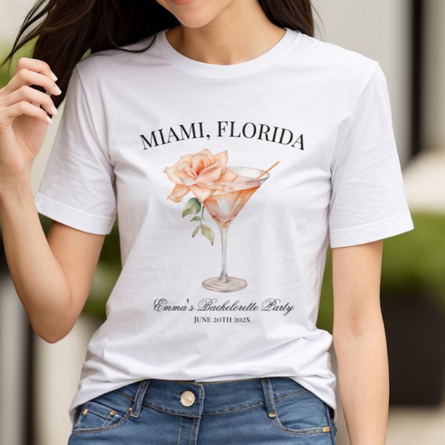 Benutzerdefinierte Party-Position Blush Cocktail T-Shirt (Customizable Party Location T-Shirt)
