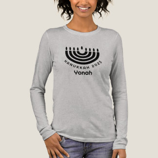 Benutzerdefinierte, passende Chanukka 2025 Menora Tri-Blend Shirt