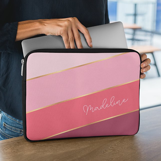 Benutzerdefinierte Pastel-Rose Pinselstrich Rosa S Laptopschutzhülle (Von Creator hochgeladen)